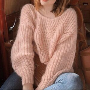 Sezane Simone Jumper Sweater Pullover Mohair Petal Pink Size Small